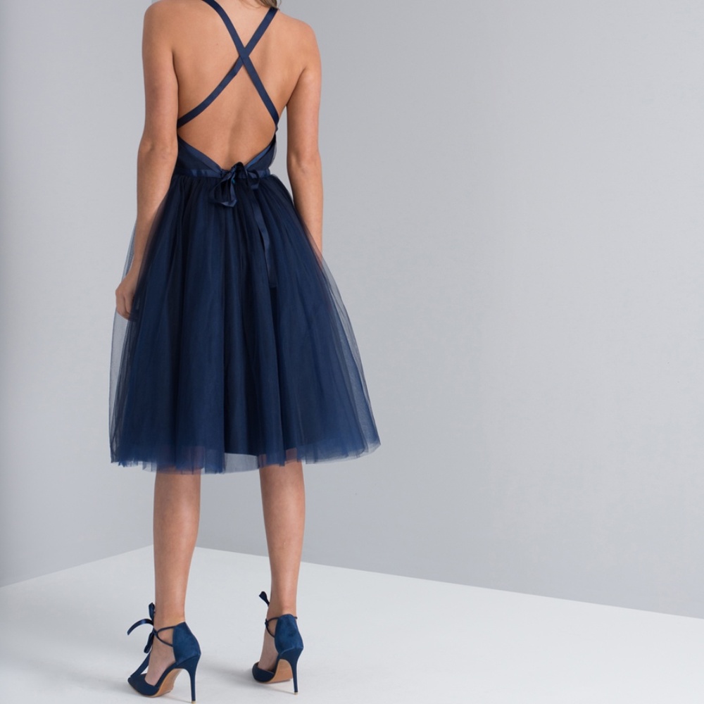 Navy Chi Chi Loucia Tulle Midi Dress